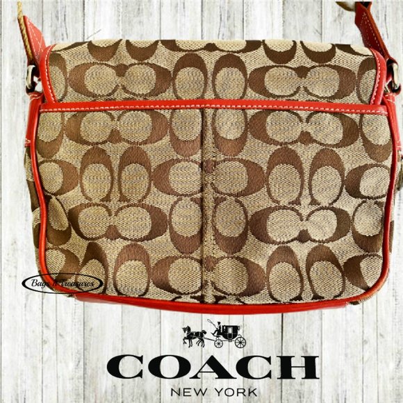 Coach Crossbody with Red Leather Trim - Picture 5 of 11